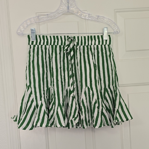 Popvil Dresses & Skirts - Green and White Striped Skirt Sz Med Nwt